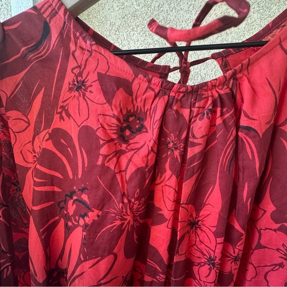 Faithfull the Brand Red Floral Romper Alba playsuit 8 - Picture 13 of 13